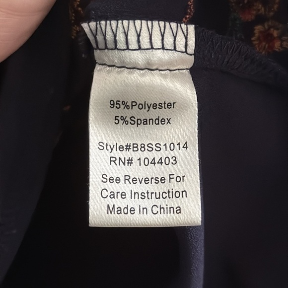 Miami Navy Blue Floral Embroidered Mini Skirt Chic Boho 70s Vibe Size Large - Picture 5 of 6